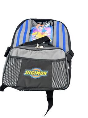 NOS Vintage Digimon Backpack Lunch Bag Set Agumon Tai Y2K Rare NWT- Hard To Find